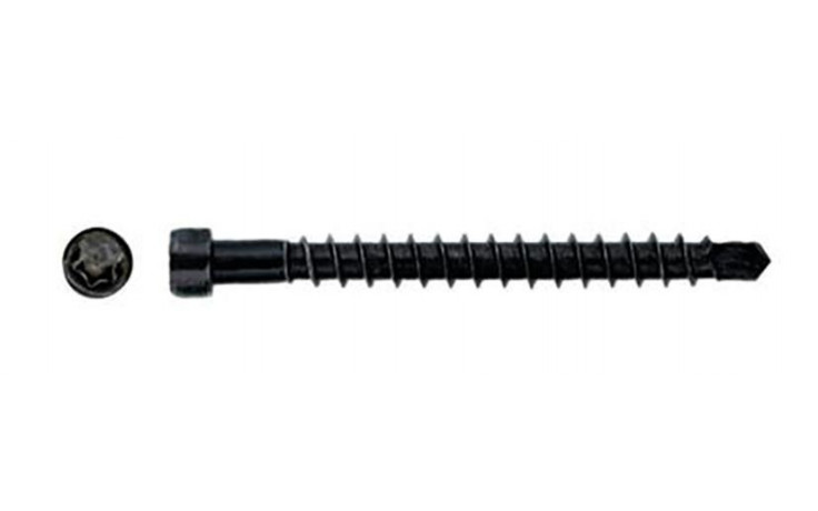 RECA sebS Bohrschraube Zylinderkopf - Holz/Alu - A2 - schwarz - 4,8 X 34 - TX20