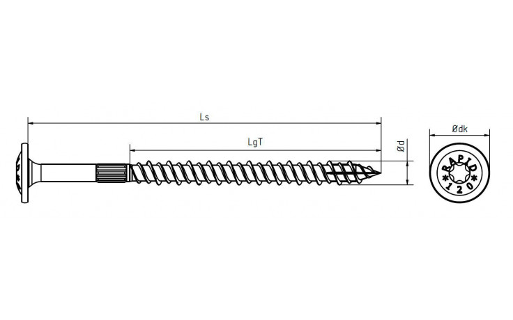 Holzbauschraube RAPID® - Tellerkopf Ø14 - YellWin500 - 6 X 180/70 - TX30 - ETA 12/0373