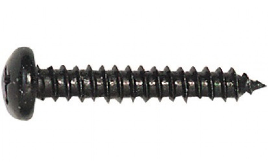 Linsen-Blechschraube DIN 7981C - Stahl - verzinkt schwarz - 3,9 X 13 - PH