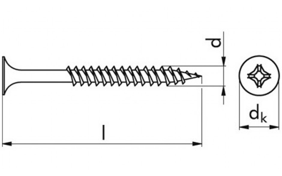 Gipsplattenschraube Doppelganggewinde TMN - EN 14566 - phosphatiert, Klasse 48 - 5 X 90 - CE