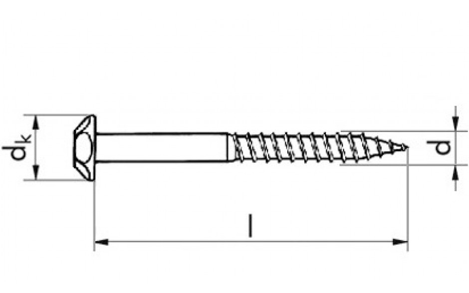 Diebstahlschutzschraube mit Holzgewinde - Stahl - verzinkt blau - 7 X 50