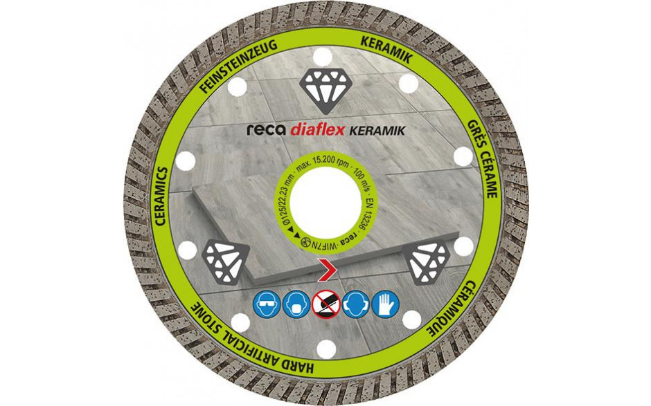 RECA Diaflex-Diamanttrennscheibe für Spezial Keramik Ø 115 mm, Bohrung 22,23 mm