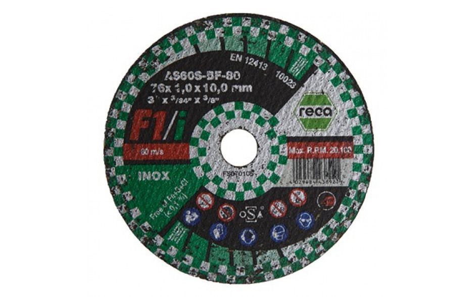 RECA Trennscheibe F1/ Inox gerade Durchmesser 76 mm Stärke 1,0 mm Bohrung 10 mm