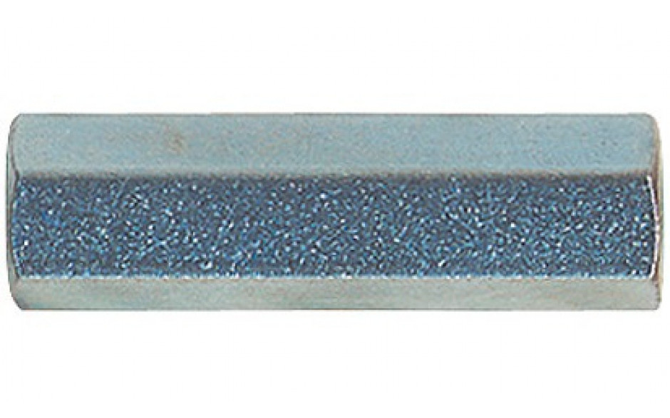 Abstandsbolzen mit beidseitigem Innengewinde - Stahl - verzinkt blau - M5 X 10 - SW10 X 10