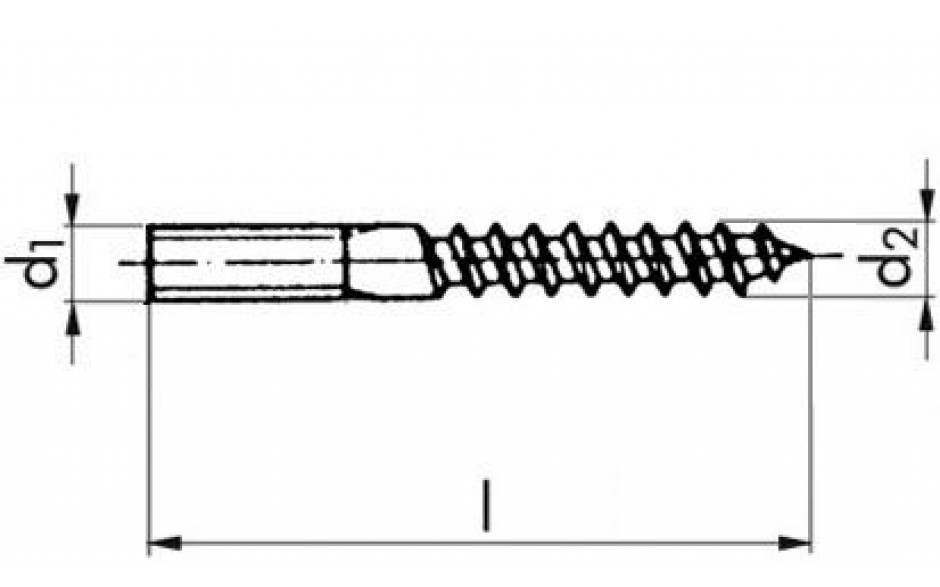 Stockschraube mit 6KT-Schlüsselfläche - A2 - 8 X 60 - SW6