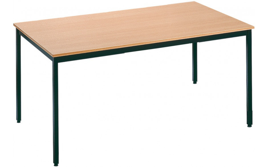 Tisch mit Metallgestell schwarz, Tischplatte: Buche-Dekor,H/47cm B/80cm L/180cm