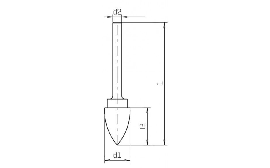 RECA Hartmetall-Frässtifte Rundbogenform kreuzverzahnt Durchmesser x Länge 12 x 25 mm mit 6 mm Schaft