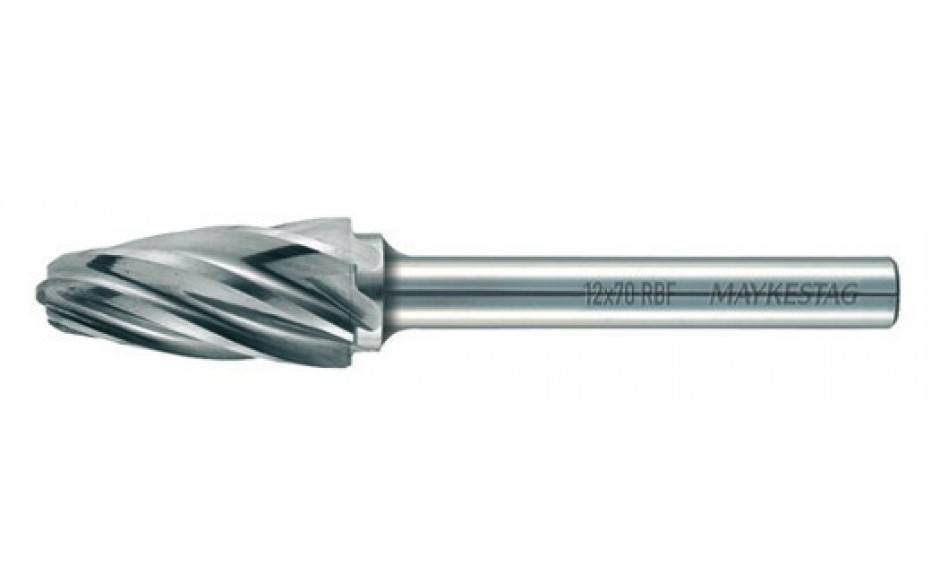 RECA Hartmetall-Frässtifte Rundbogenform, aluminium, Durchmesser x Länge 10 x 20 mm mit 6 mm Schaft