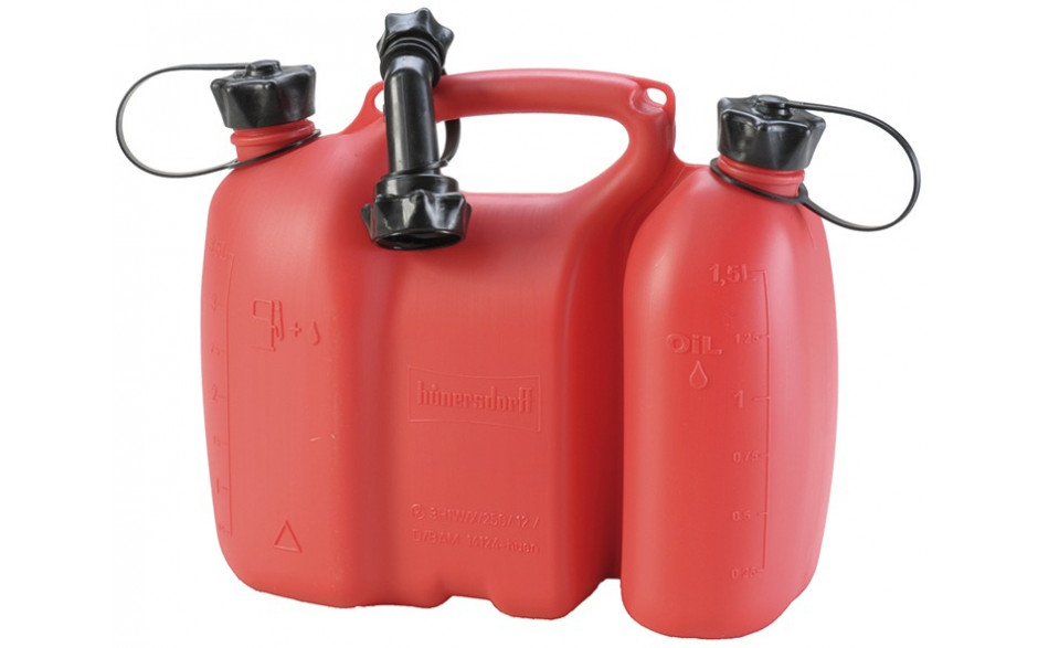 Kombikanister für 3,5 Liter Kraftstoffgemisch und 1,5 Liter Kettensägeöl