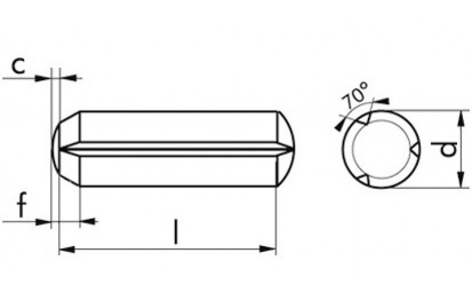 Zylinderkerbstift DIN 1473 - Stahl - blank - 2 X 16