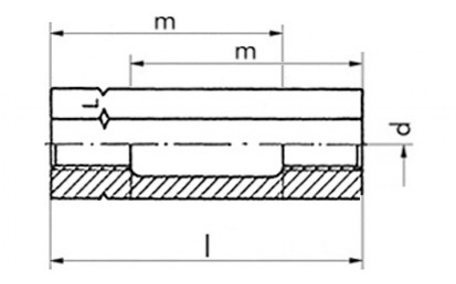 6-kant Spannschloßmutter M 10 DIN 1479 Stahl blank