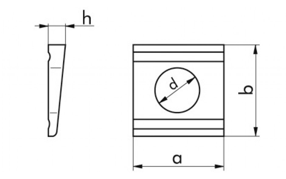 Vierkantscheibe DIN 434 - 100HV - Stahl - feuerverzinkt - M12=13,5mm