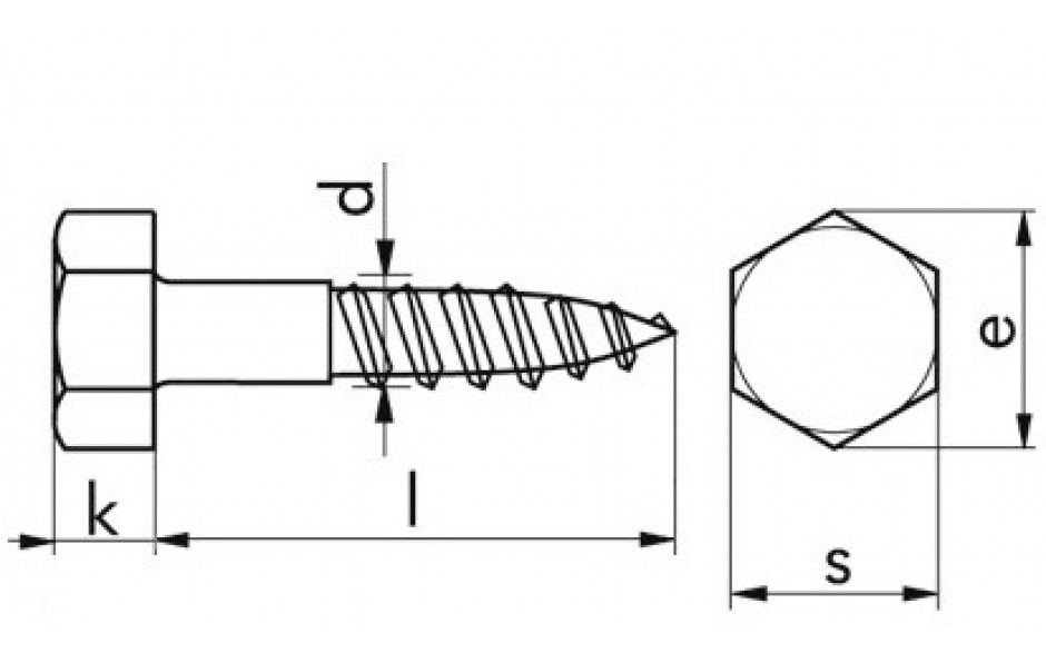 Sechskant-Holzschraube DIN 571 - Stahl - feuerverzinkt - 8 X 80