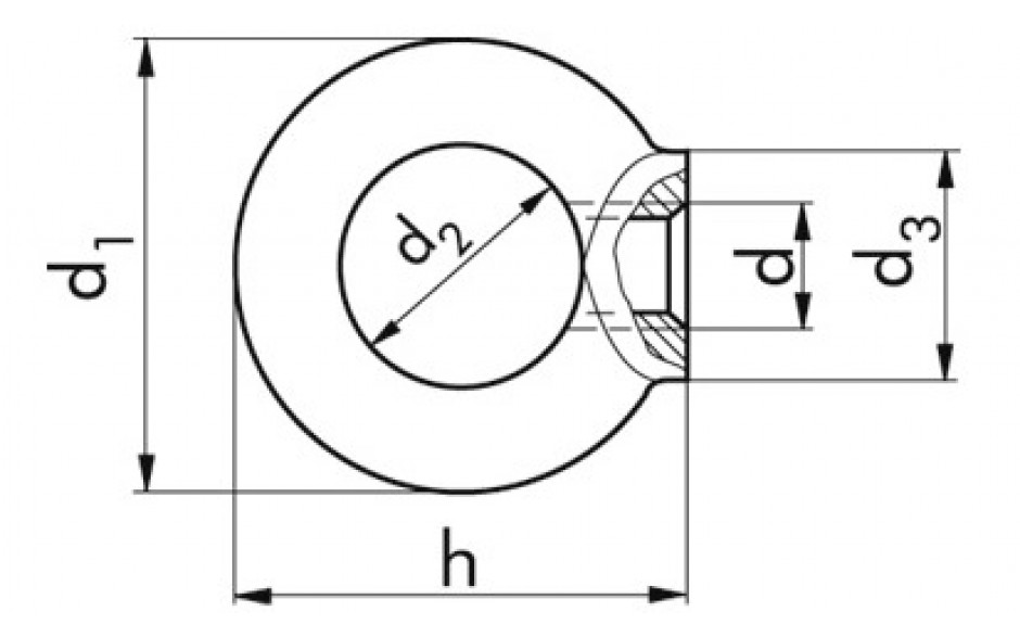 Ringmutter DIN 582 - C15E - blank - M42 - Tragfähigkeit 6300kg