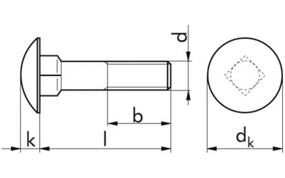 Flachrundschraube DIN 603 - 4.8U - feuerverzinkt - M12 X 30 - mit Mutter