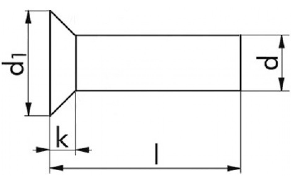 Senkniete DIN 661 - Stahl - blank - 4 X 16