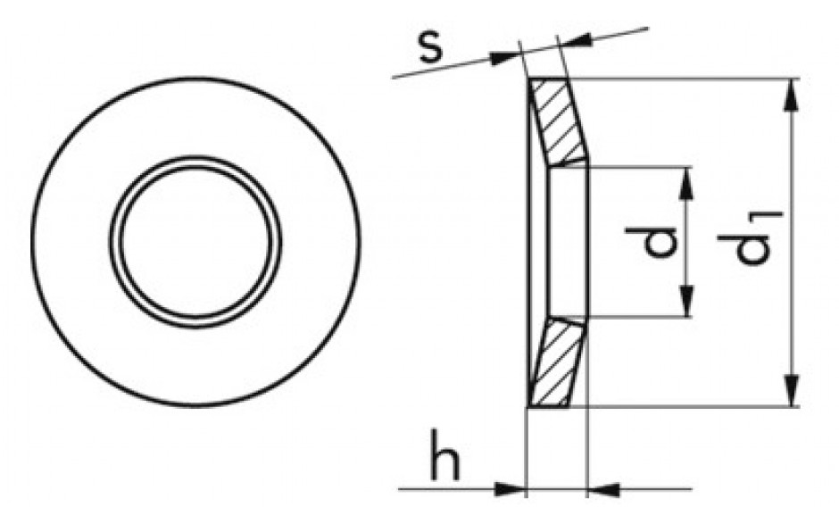 Spannscheibe DIN 6796 - Federstahl - Zinklamelle silber - M5=5,3mm