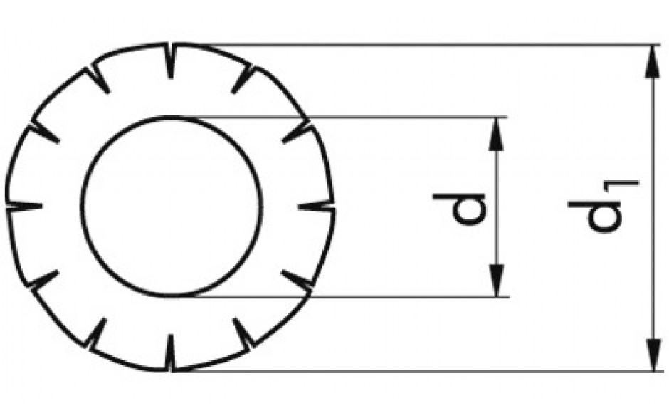 Fächerscheibe DIN 6798A - Federstahl - blank - M24=25mm