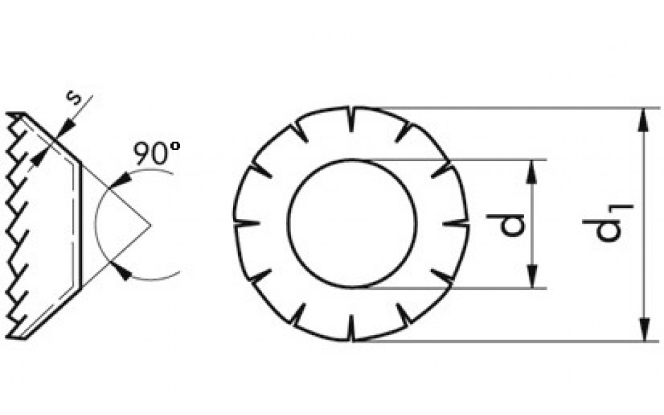 Fächerscheibe DIN 6798V - Federstahl - Zinklamelle silber - M8=8,4mm