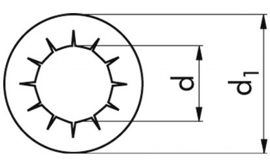Fächerscheibe DIN 6798J - Federstahl - blank - M6=6,4mm