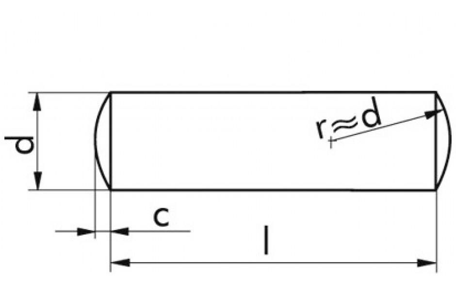 Zylinderstift DIN 7 - Stahl - blank - 12h8 X 36