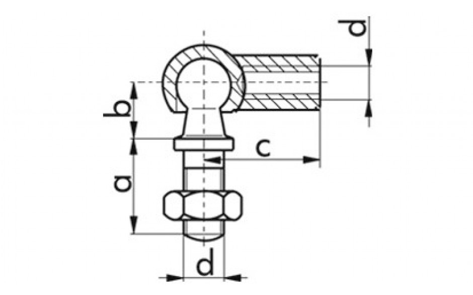 Winkelgelenk DIN 71802 - Stahl - blank - M8 - CS13