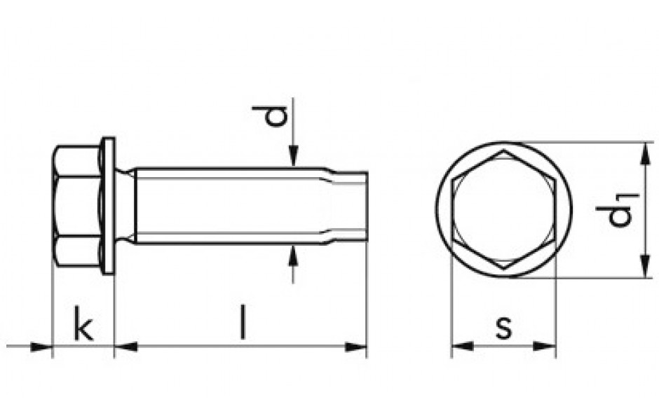 Gewindefurchende Schraube ~ DIN 7500DE - Stahl - verzinkt gelb - M8 X 20
