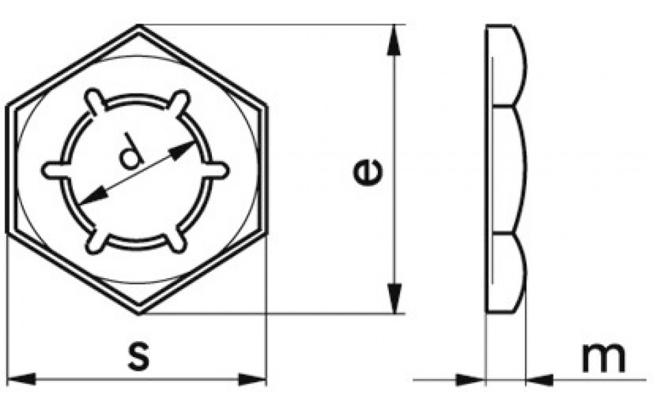 Sicherungsmutter DIN 7967 - Federstahl - verzinkt blau - M10