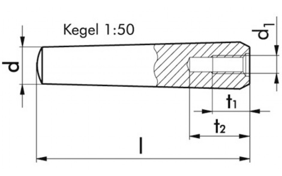 Kegelstift DIN 7978 - Stahl - blank - 6 X 40