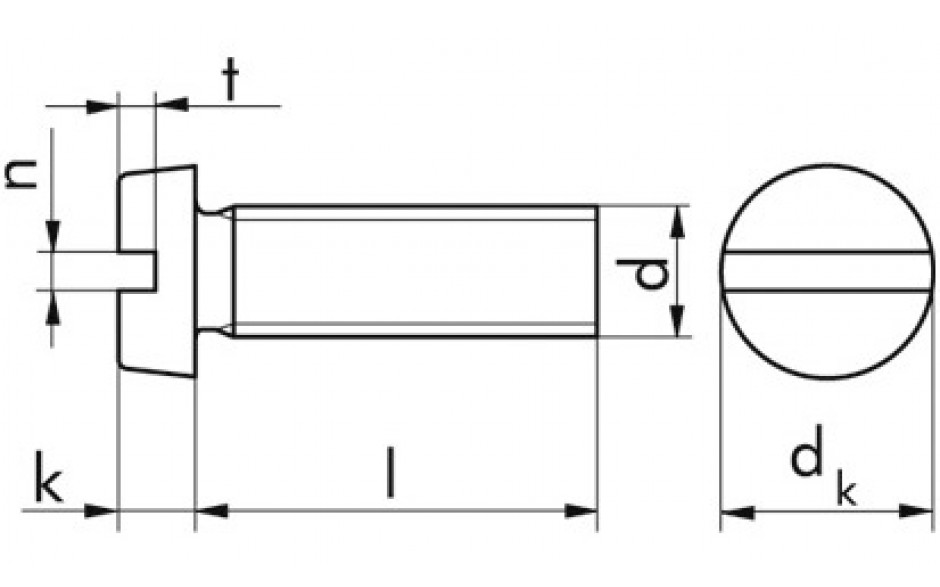 Zylinderschraube DIN 84 - Messing - blank - M6 X 16