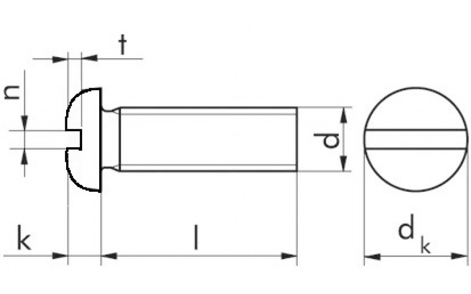 Flachkopfschraube DIN 85 - Polyamid 6.6 - M3 X 25