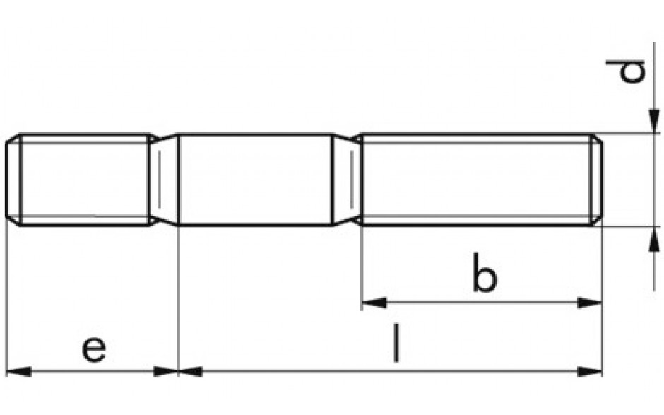 Stiftschraube DIN 939 - 8.8 - blank - M8 X 20