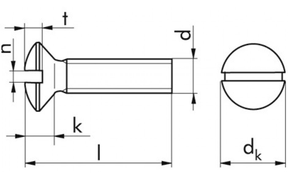 Linsen-Senkschraube DIN 964 - Messing - vernickelt - M5 X 10