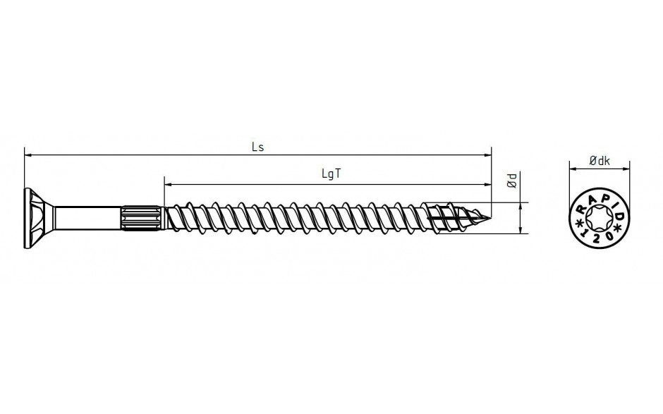 Holzbauschraube RAPID® - Senkfrästaschenkopf - YellWin500 - 8 X 300/100 - TX40 - ETA 12/0373