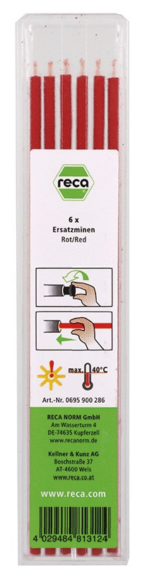 RECA Ersatzminen für Tieflochmarker rot