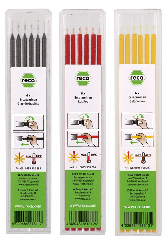 RECA Ersatzminen für Tieflochmarker graphit HB