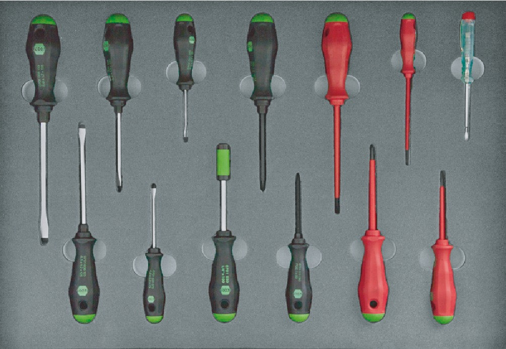 RECA Komplettmodul Schraubendreher 13 teilig mit Laserung