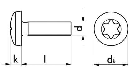 Flachkopfschraube ISO 14583 - A2-70 - M2,5 X 10 - TX8