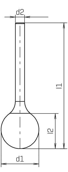RECA Hartmetall-Frässtifte Kugelform kreuzverzahnt Durchmesser x Länge 6 x 5 mm mit 6 mm Schaft