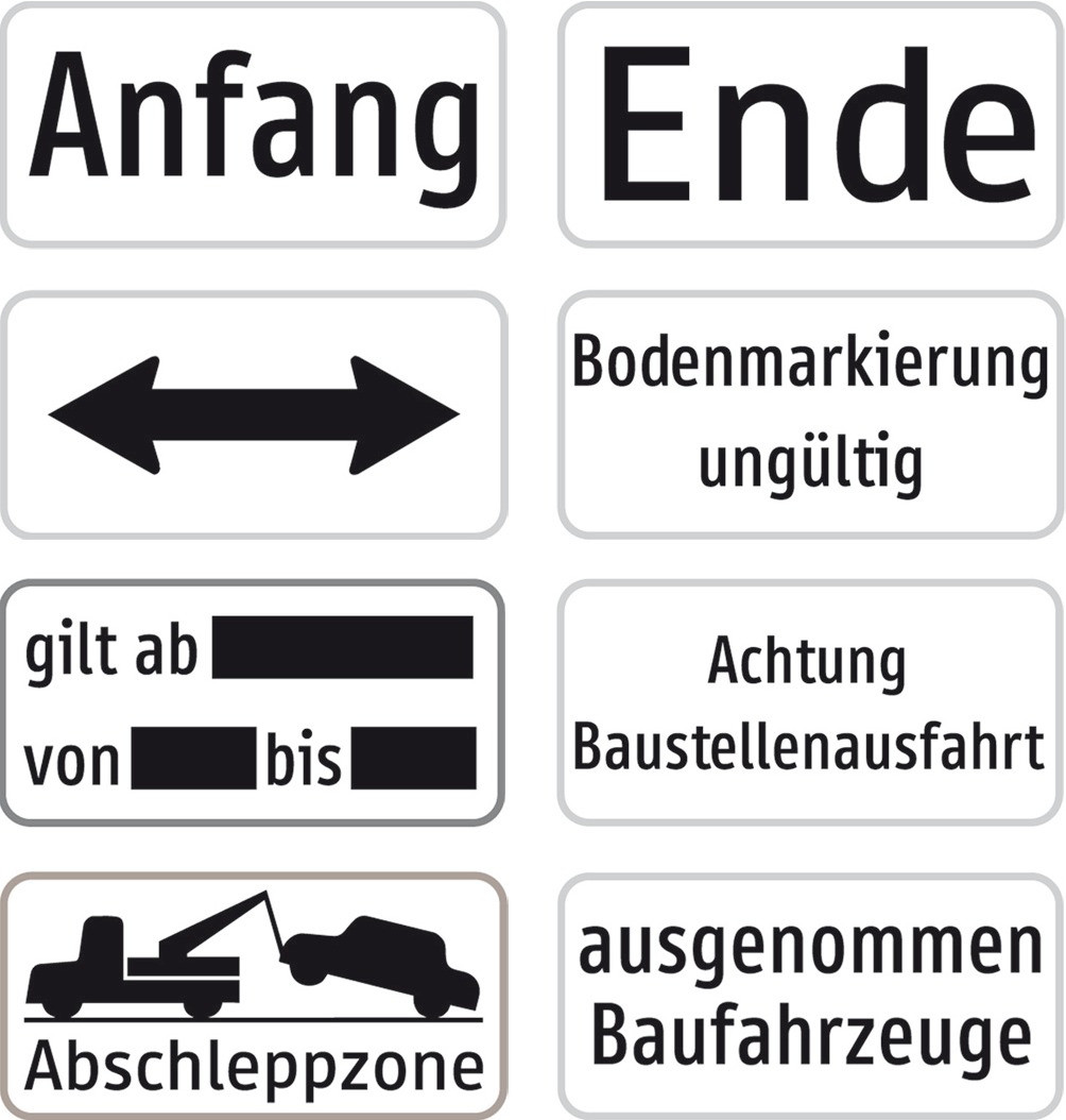 Baustellenverkehrszeichen "Abschleppzone" mit Symbol Aluminium 40 x 20 x 1,5 mm