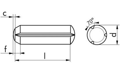 Zylinderkerbstift DIN 1473 - Stahl - blank - 3 X 12