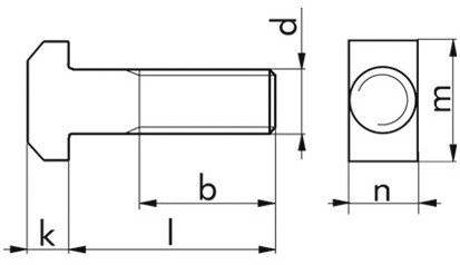 Hammerschraube DIN 186B - 10.9 - blank - M20 X 300