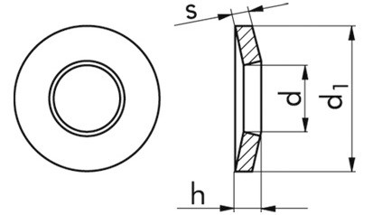 Spannscheibe DIN 6796 - Federstahl - Zinklamelle silber - M20=21mm
