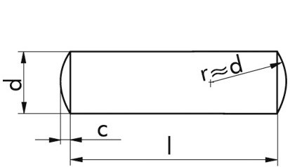 Zylinderstift DIN 7 - A1 - 2m6 X 12