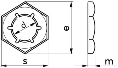 Sicherungsmutter DIN 7967 - Federstahl - blank - M6