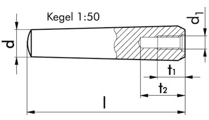 Kegelstift DIN 7978 - Stahl - blank - 6 X 26