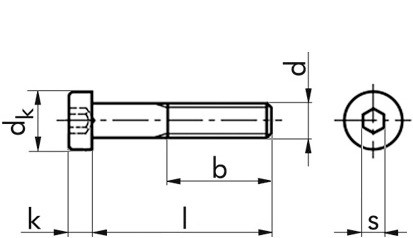 Zylinderschraube DIN 7984 - 08.8 - blank - M4 X 6