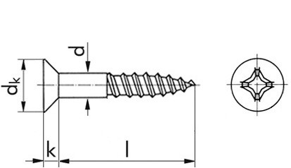 Senk-Holzschraube DIN 7997 - A2 - 3 X 16 - PZ