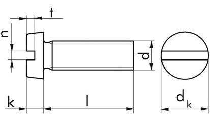 Zylinderschraube DIN 84 - A2 - M4 X 6