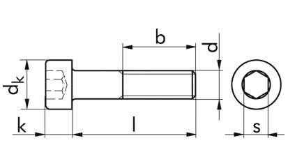 Zylinderschraube ISO 4762 - 12.9 - Zinklamelle silber - M4 X 22